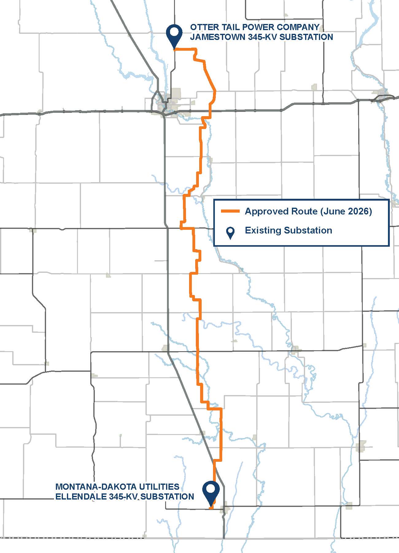Overview map showing project corridors.