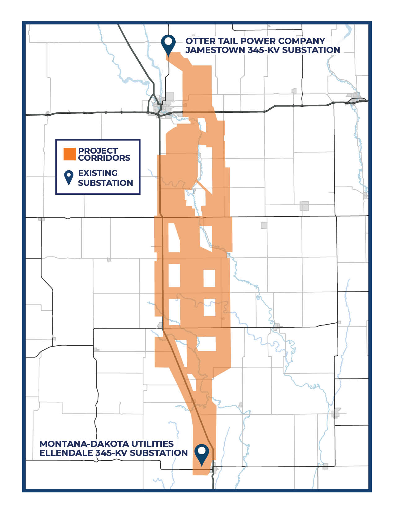 Jamestown to ellendale transmission project
